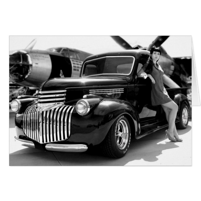 Klämmer fast den pickupa lastbilen 1941 för den hälsningskort (Framsidan Horizontal)