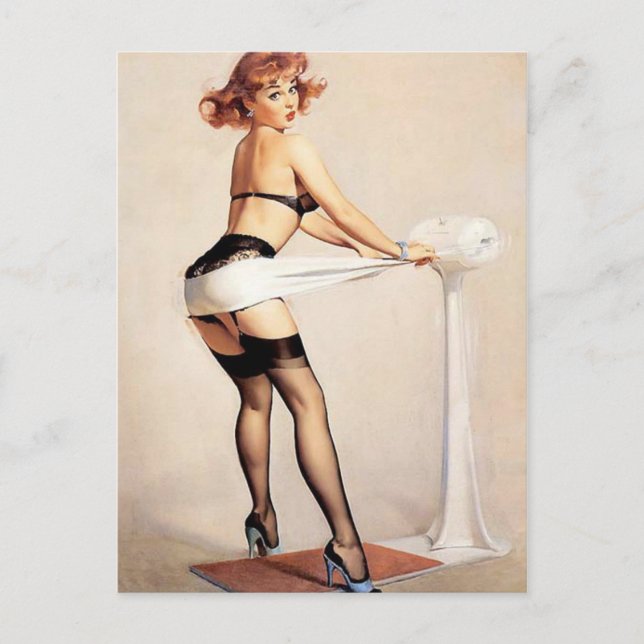 Klämmer fast den stygga konditionguruen för vykort (Framsida)