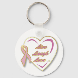 Klämmer fast det rosa bandet Keychain för levand Nyckelring