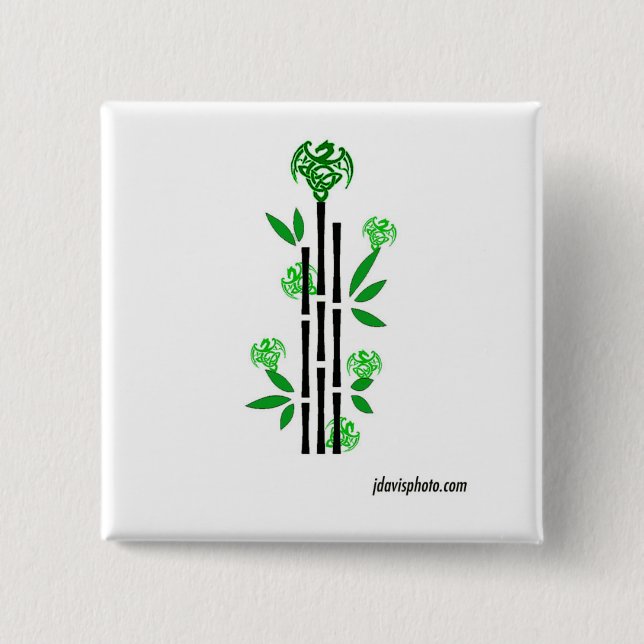 Klämmer fast gröna drakar för Mah Jongg Knapp (Framsida)