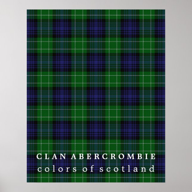 Klan Abercrombie Färg of Scotland Tartan Poster (Framsidan)