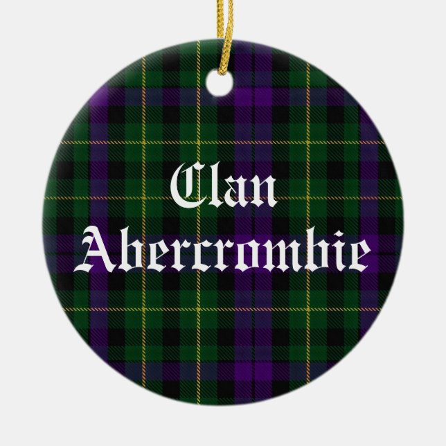 Klan Abercrombie Tartan Julgransprydnad Keramik (Framsidan)