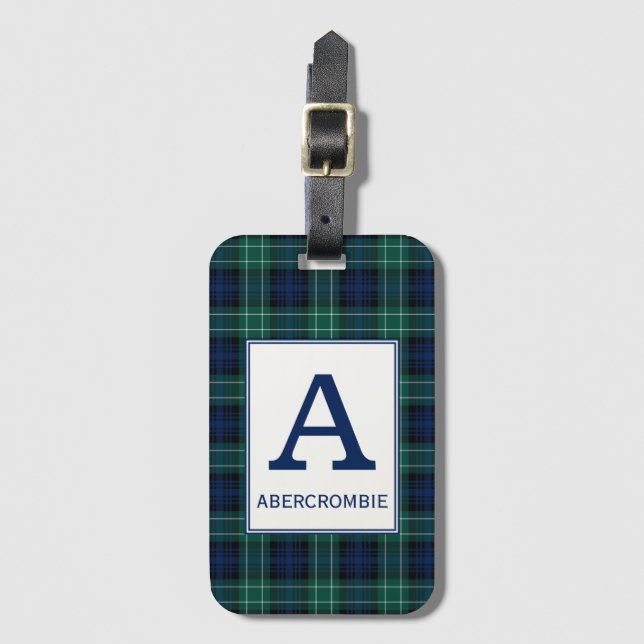 Klan Abercrombie Tartan Monogrammed Bagagebricka (Framsida vertikal)