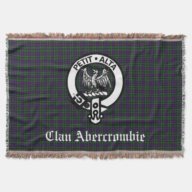 Klan Abercrombie Vapensköld Badge & Tartan Filt (Framsidan)
