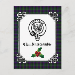 Klan Abercrombie Vapensköld Badge & Tartan Helgdag Vykort