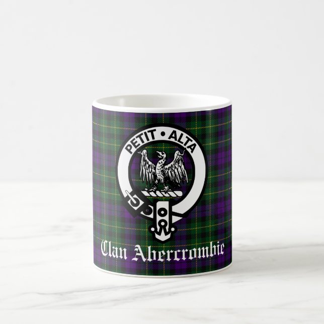 Klan Abercrombie Vapensköld Badge & Tartan Kaffemugg (Center)