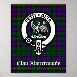 Klan Abercrombie Vapensköld Badge & Tartan Poster
