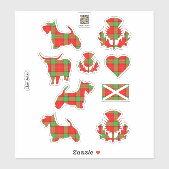 Klan Adair Tartan Sticker Klistermärken (Ark)