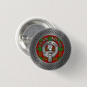 Klan Adair Vapensköld & Tartan Knot Knapp