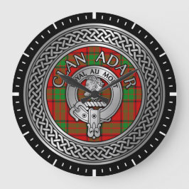 Klan Adair Vapensköld & Tartan Knot Stor Klocka