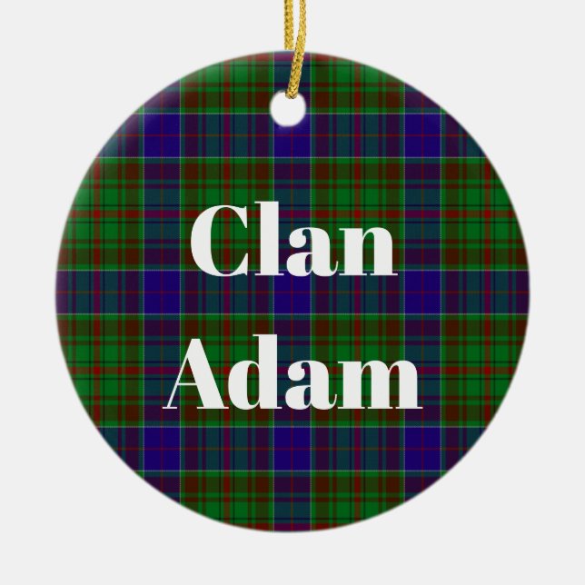 Klan Adam Hunting Tartan Julgransprydnad Keramik (Framsidan)