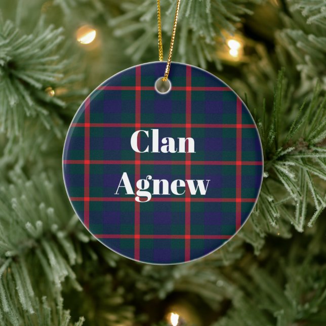 Klan Agnew Tartan Julgransprydnad Keramik (Träd)