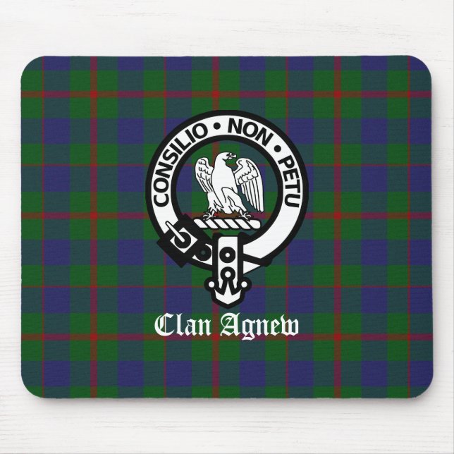 Klan Agnew Tartan Vapensköld Anpassade Musmatta (Framsidan)