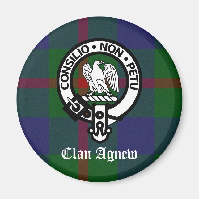 Klan Agnew Tartan Vapensköld Magnet (Framsidan)