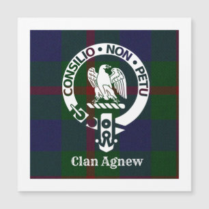 Klan Agnew Vapensköld Badge och Tartan