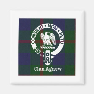 Klan Agnew Vapensköld Badge och Tartan Magnet
