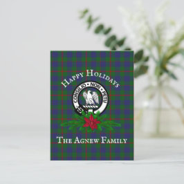 Klan Agnew Vapensköld & Tartan Helgdag Postcard Vykort