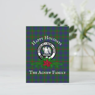 Klan Agnew Vapensköld & Tartan Helgdag Postcard Vykort