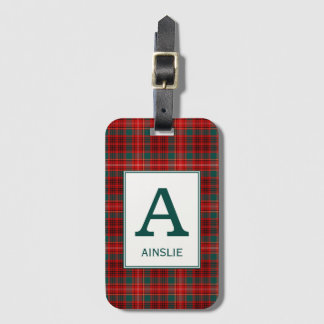 Klan Ainslie Tartan Monogrammed Bagagebricka