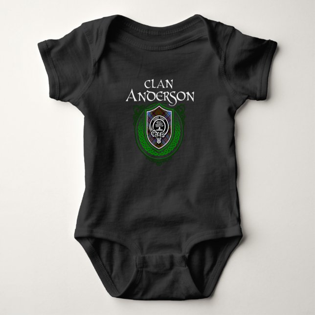 Klan Andersson Scottish Family Crest Tartan Baby  T Shirt (Framsida)