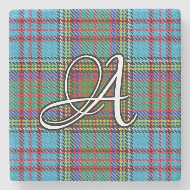 Klan Andersson Tartan Anpassningsbar Monogram Stenunderlägg (Framsidan)