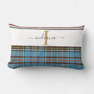 Klan Andersson Tartan i den pläterade Rustic Monog Lumbarkudde