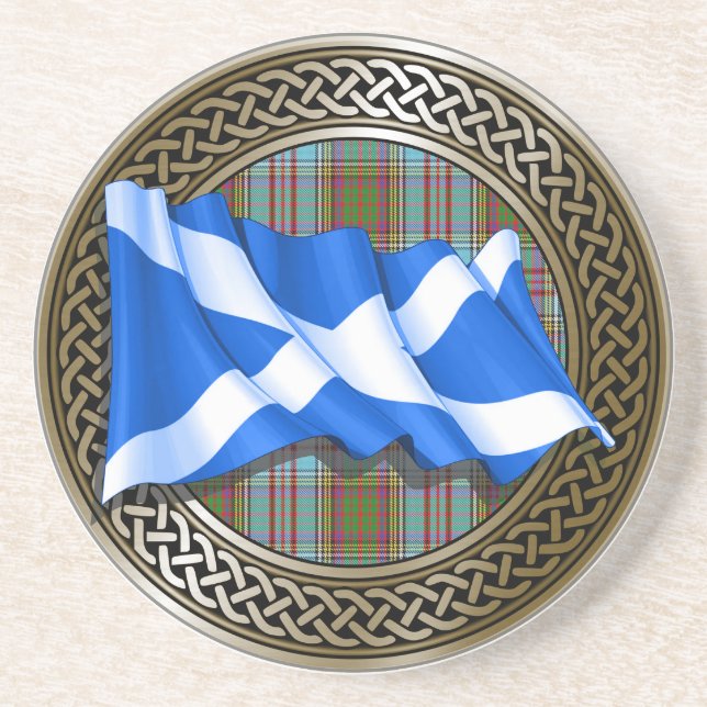 Klan Andersson Tartan Knot & Flagga Underlägg (Framsidan)