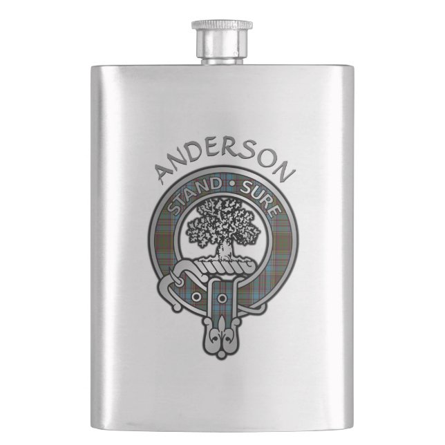 Klan Andersson Vapensköld och Tartan-kolv Fickplunta (Framsidan)
