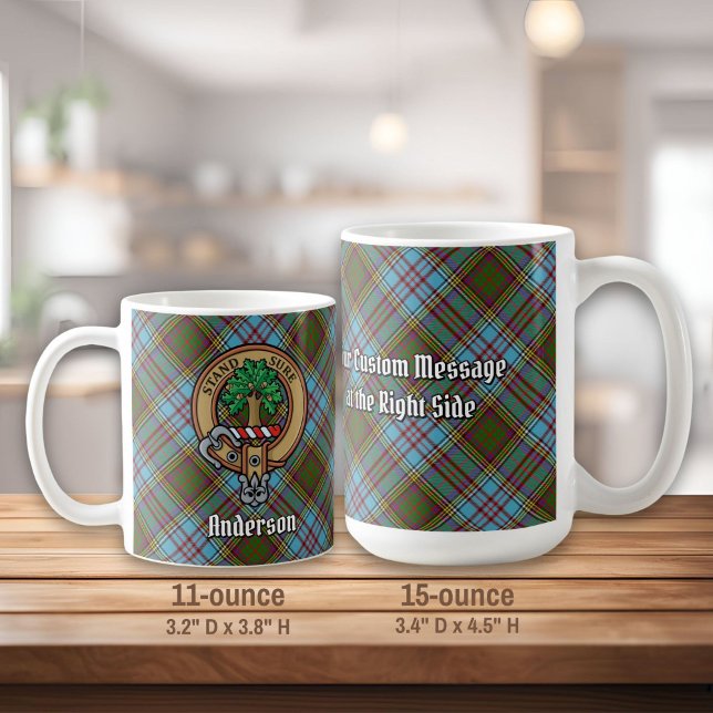 Klan Andersson Vapensköld över Tartan Kaffemugg (Skapare uppladdad)
