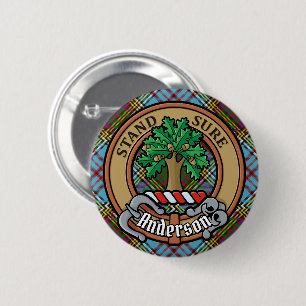 Klan Andersson Vapensköld över Tartan Knapp