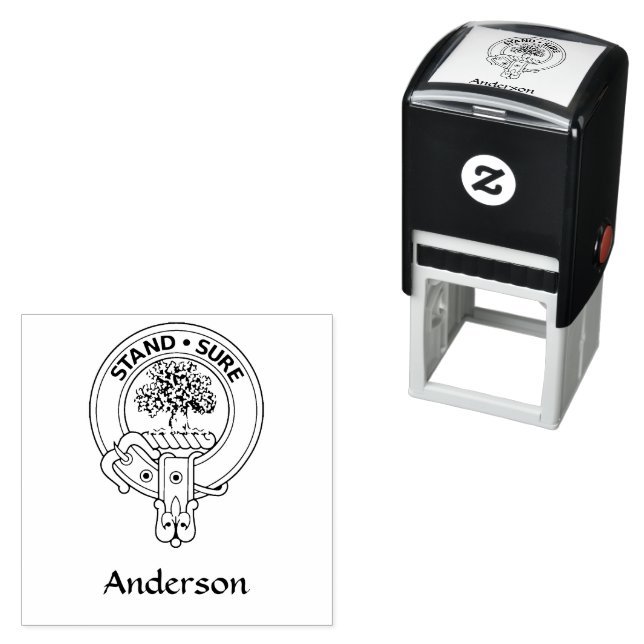 Klan Andersson Vapensköld Rubber Frimärke Självfärgande Stämpel (In Situ)