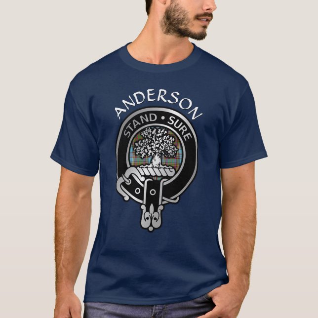 Klan Andersson Vapensköld & Tartan T-Shirt (Framsida)