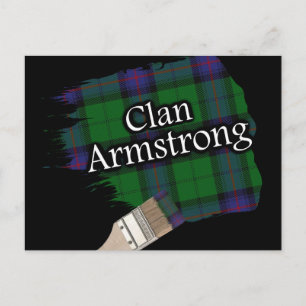 Klan Armstrong Scottish Tartan Paint Brush Vykort
