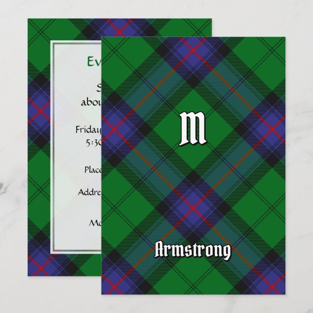 Klan Armstrong Tartan-inbjudan Inbjudningar (Fram/baksida)
