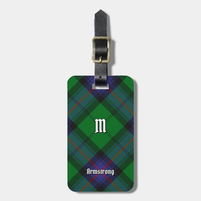 Klan Armstrong Tartan Luggage Tag Bagagebricka (Vertikal Framsida)