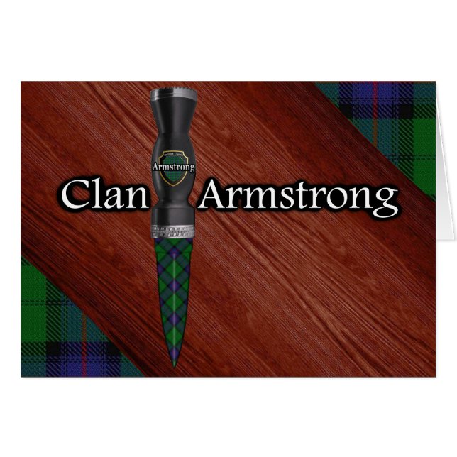 Klan Armstrong Tartan Sgian Dubh Blade Hälsningskort (Framsidan Horizontal)
