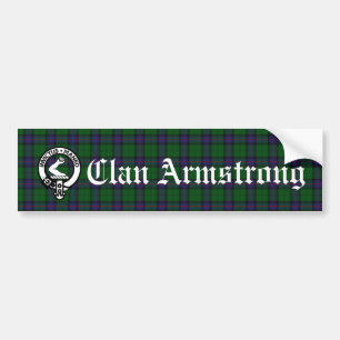 Klan Armstrong Vapensköld Badge och Tartan Bildekal