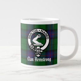 Klan Armstrong Vapensköld Badge och Tartan Jumbo Mugg