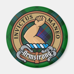 Klan Armstrong Vapensköld över Tartan Magnet