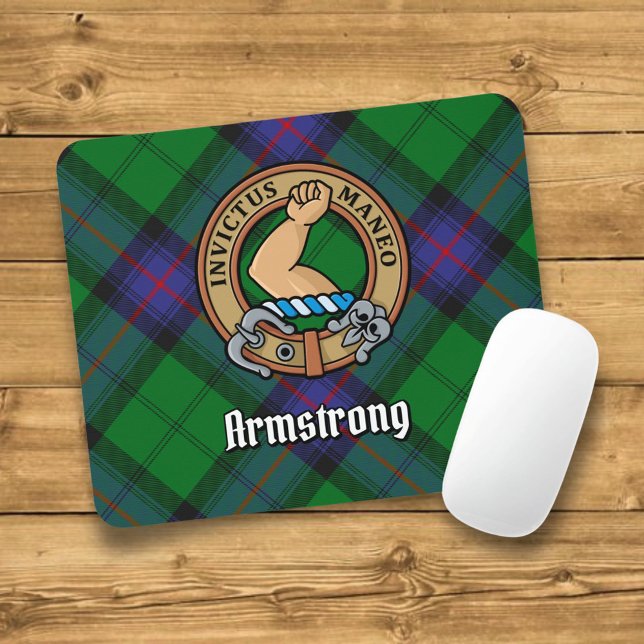 Klan Armstrong Vapensköld över Tartan Musmatta (Skapare uppladdad)