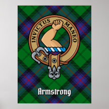 Klan Armstrong Vapensköld över Tartan