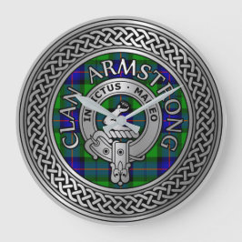 Klan Armstrong Vapensköld & Tartan Knot Stor Klocka
