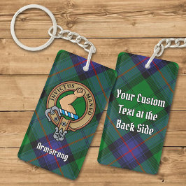 Klan Armstrong-Vapenskölden över Tartan Keychain