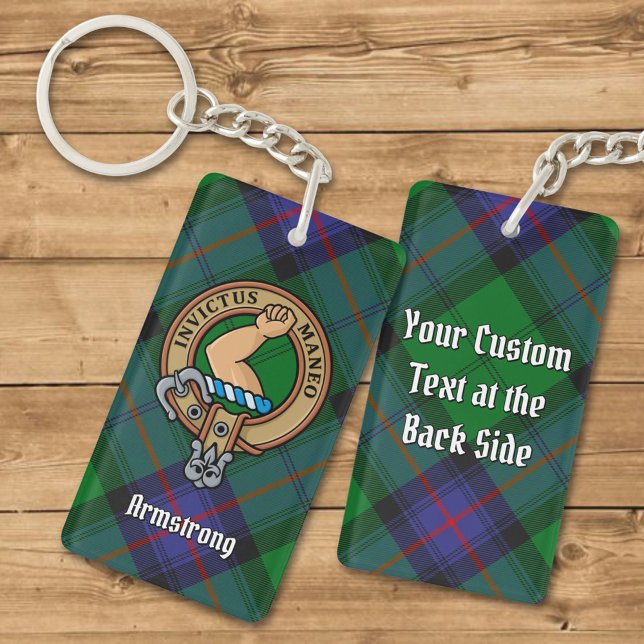 Klan Armstrong-Vapenskölden över Tartan Keychain (Skapare uppladdad)