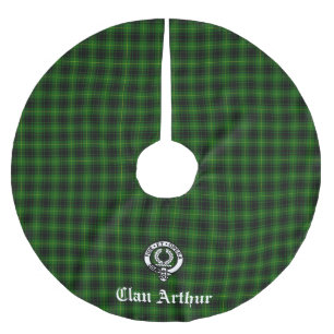 Klan Arthur / MacArthur Vapensköld & Tartan Julgransmatta Borstad Polyester
