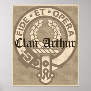 Klan Arthur Vapensköld Badge Sepia Poster