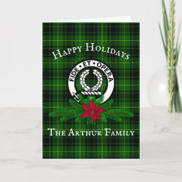 Klan Arthur Vapensköld Badge & Tartan julkort Kort