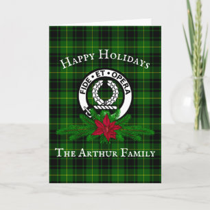Klan Arthur Vapensköld Badge & Tartan julkort Kort