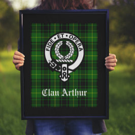 Klan Arthur Vapensköld Badge & Tartan Poster