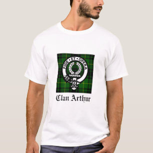 Klan Arthur Vapensköld Badge & Tartan T Shirt